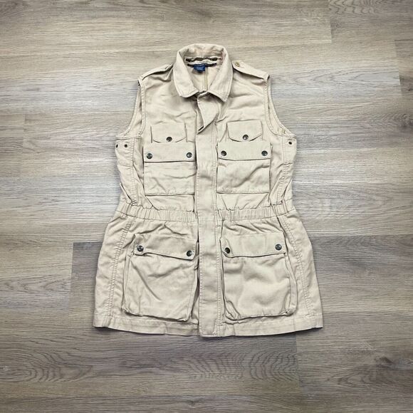 Ralph Lauren Sport Vest Womens Medium Beige Outdoor Hunting Utility Pockets - Picture 1 of 10
